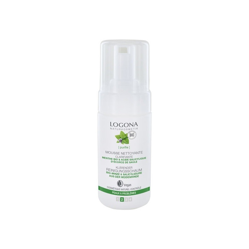 Mousse nettoyante menthe & hamamélis Bio Logona