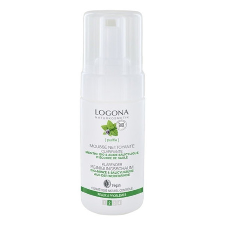 Mousse nettoyante menthe & hamamélis Bio Logona