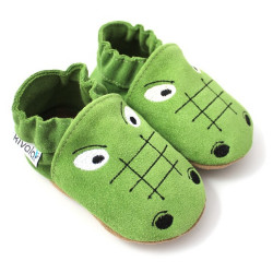 Chaussons cuir souple Crocodile