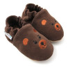 chaussons en cuir souple ours