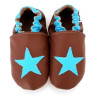 Chaussons Cuir Souple Etoile Bleue