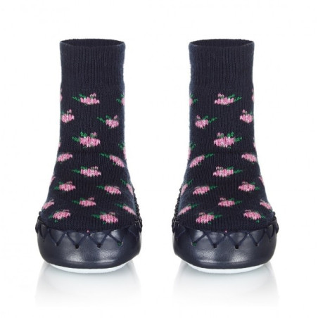 Chaussons Chaussettes Navy Rose