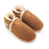 chaussons en cuir fourrés laine Camel