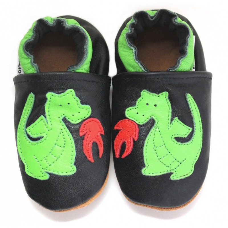 Chaussons cuir souple Dragon