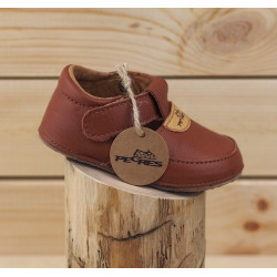 Chaussures souples à scratch Marron