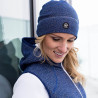 Bonnet laine Mérinos bleu foncé