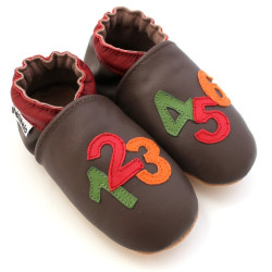 chaussons en cuir souple chiffre