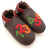 chaussons en cuir souple chiffre