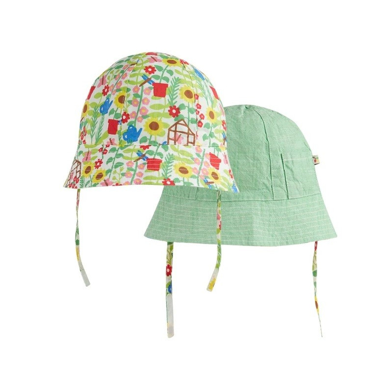 Chapeau coton bio réversible Green