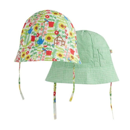 Chapeau coton bio réversible Green