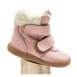 Bottines cuir fourrées laine Pink