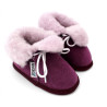 pantoufles bébé en peau de mouton prune