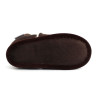 chaussons en cuir souple fourrés marron foncé