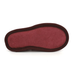 Chaussons souples fourrés laine Bordeau
