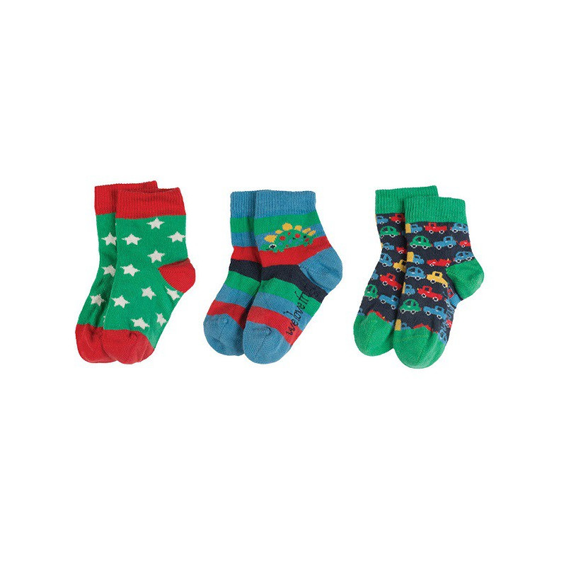 Lot 3 paires chaussettes coton bio Cars