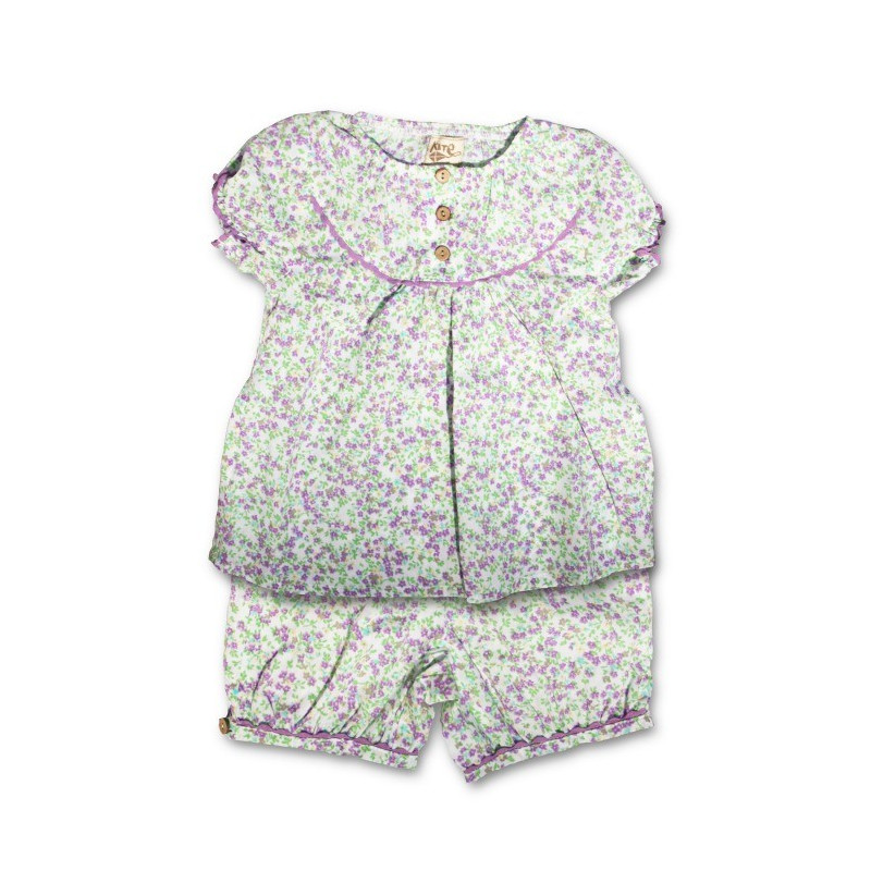 Ensemble blouse + bloomer coton bio