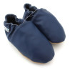 Chaussons cuir souple Marine