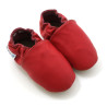 Chaussons cuir souple Rouge